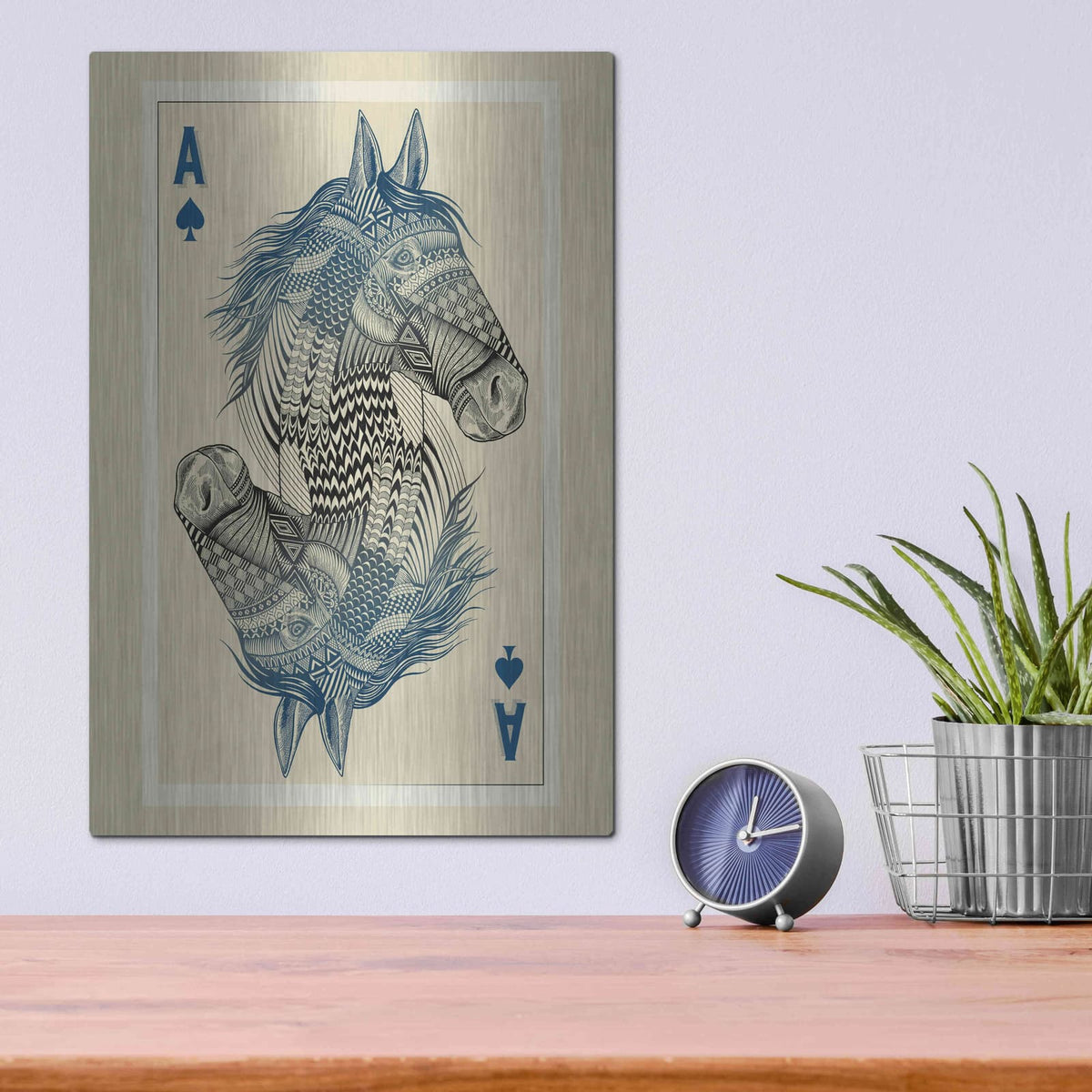 'Geo Horse' by Rachel Caldwell – Metal Wall Art, 12x16 room view