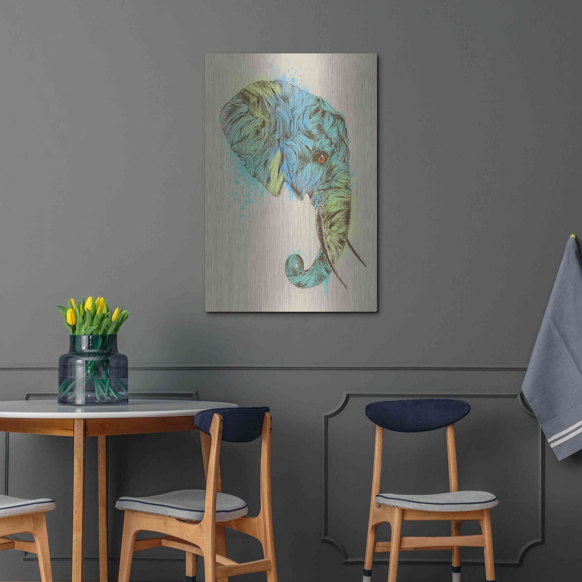 'Elephant King' by Rachel Caldwell – Metal Wall Art, 24x36 room view
