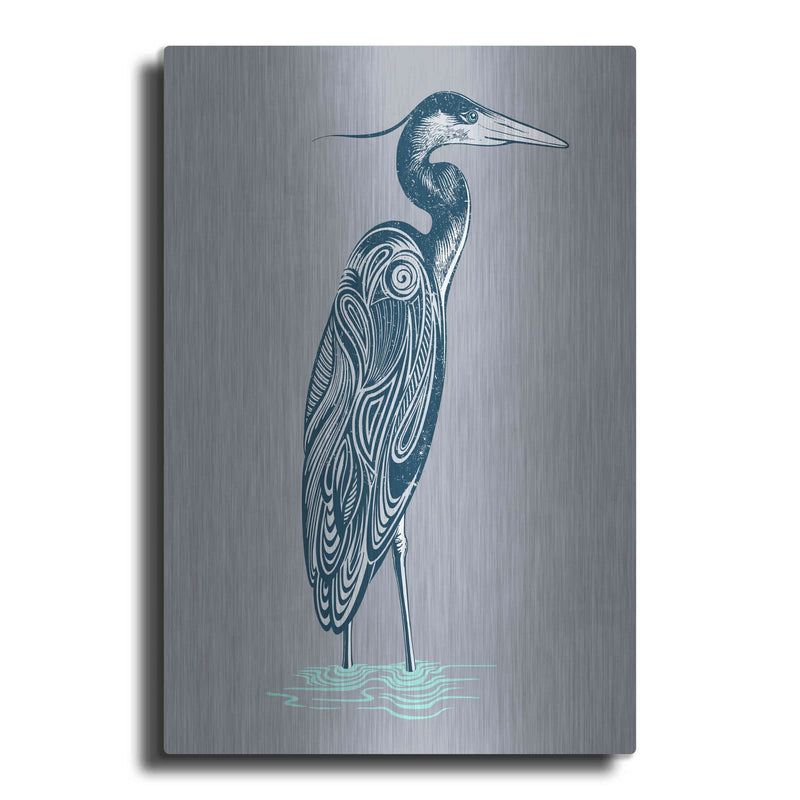 'Blue Heron' by Rachel Caldwell – Metal Wall Art