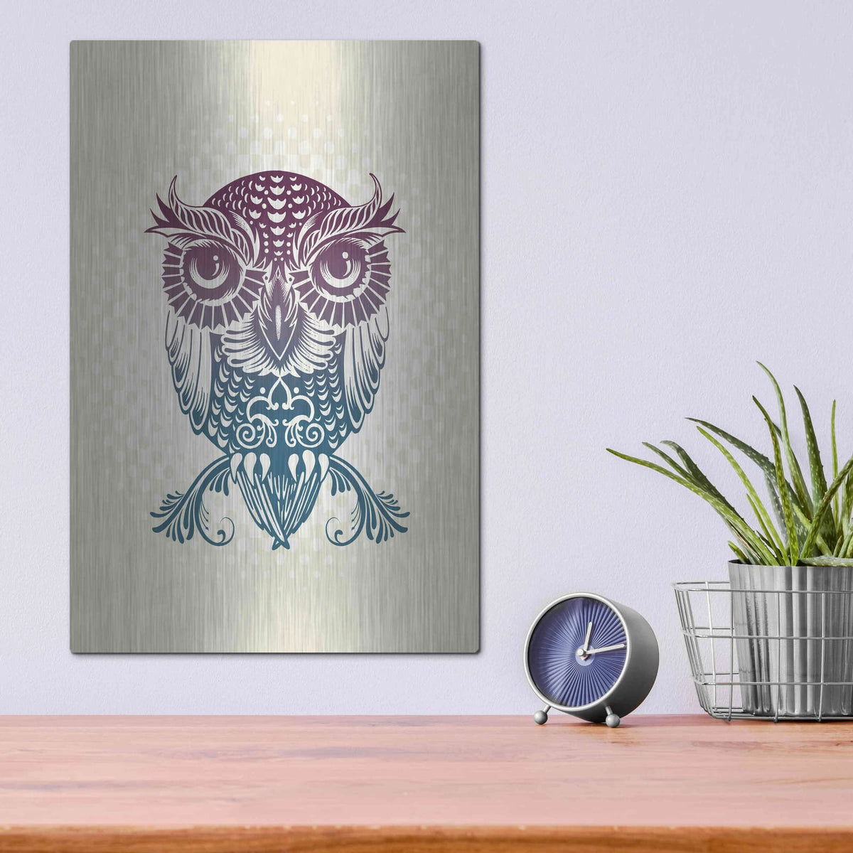 'Baby Egypt Owl' by Rachel Caldwell – Metal Wall Art, 12x16 room view