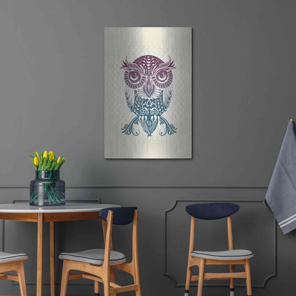 'Baby Egypt Owl' by Rachel Caldwell – Metal Wall Art, 24x36 room view
