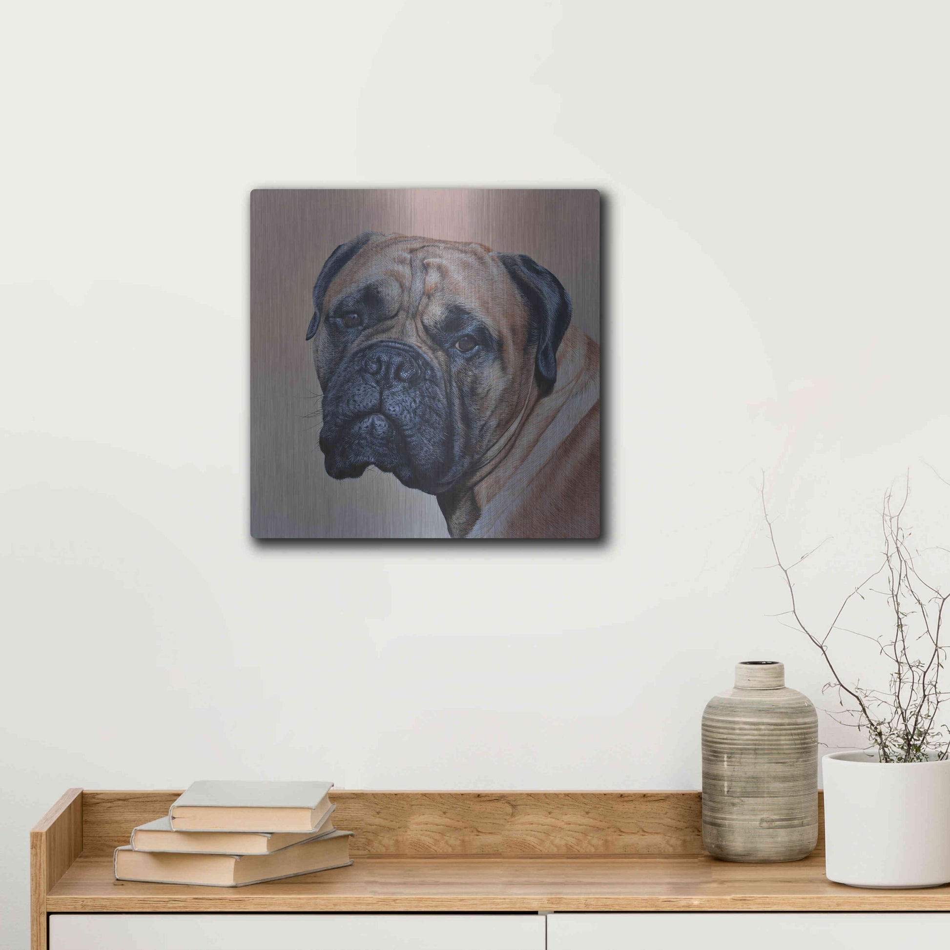Luxe Metal Art 'Stanley' by Sam Dolman, Metal Wall Art,12x12