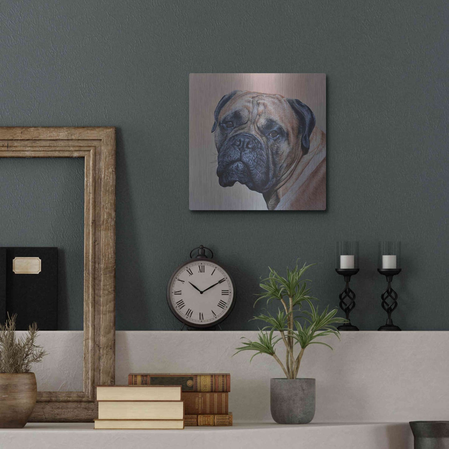 Luxe Metal Art 'Stanley' by Sam Dolman, Metal Wall Art,12x12