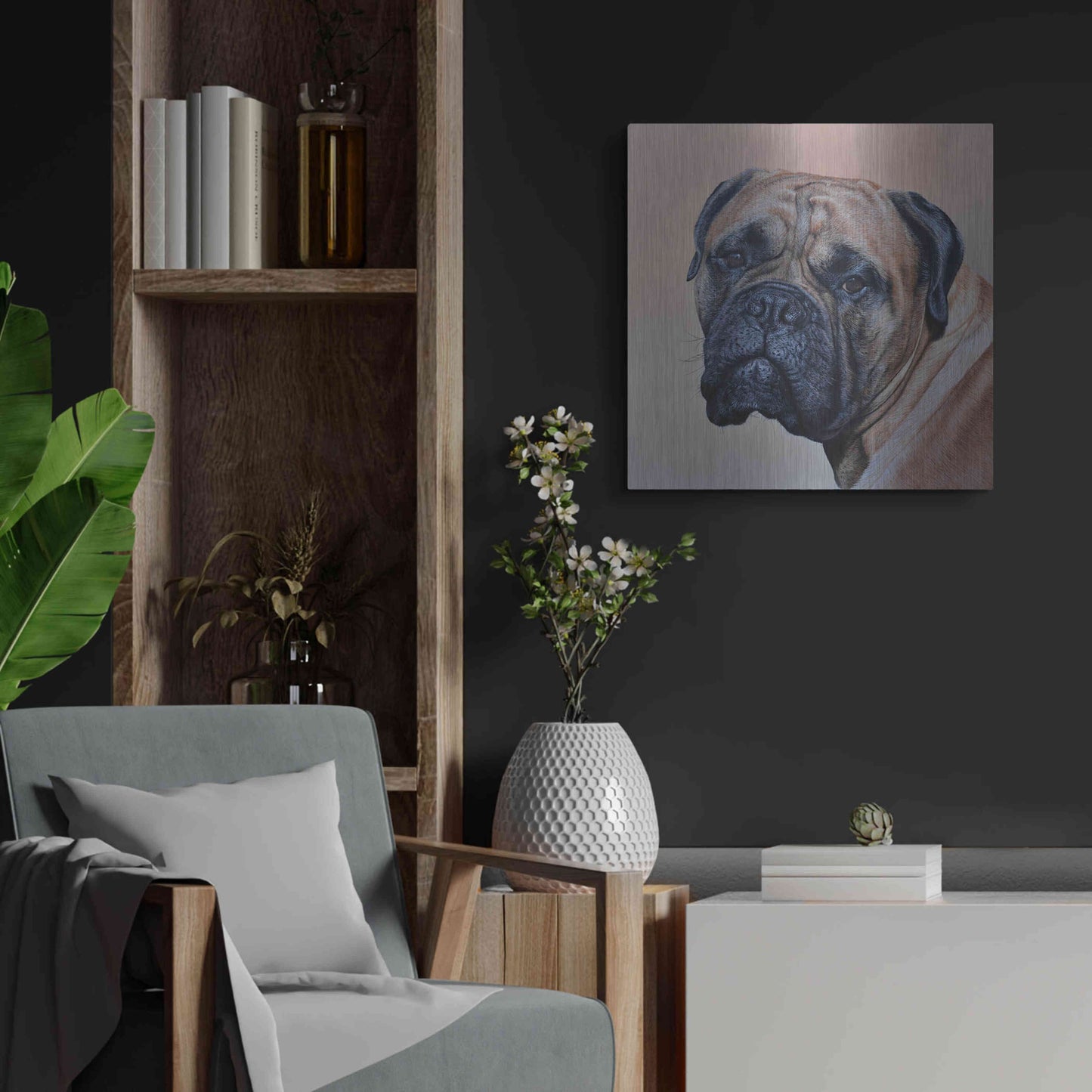 Luxe Metal Art 'Stanley' by Sam Dolman, Metal Wall Art,24x24