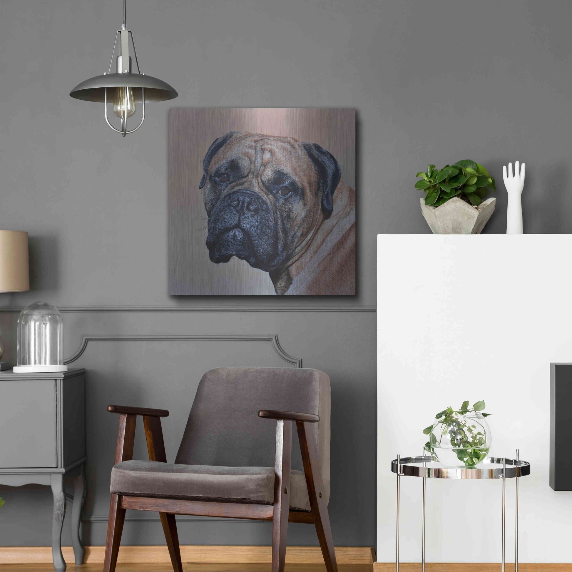 Luxe Metal Art 'Stanley' by Sam Dolman, Metal Wall Art,24x24