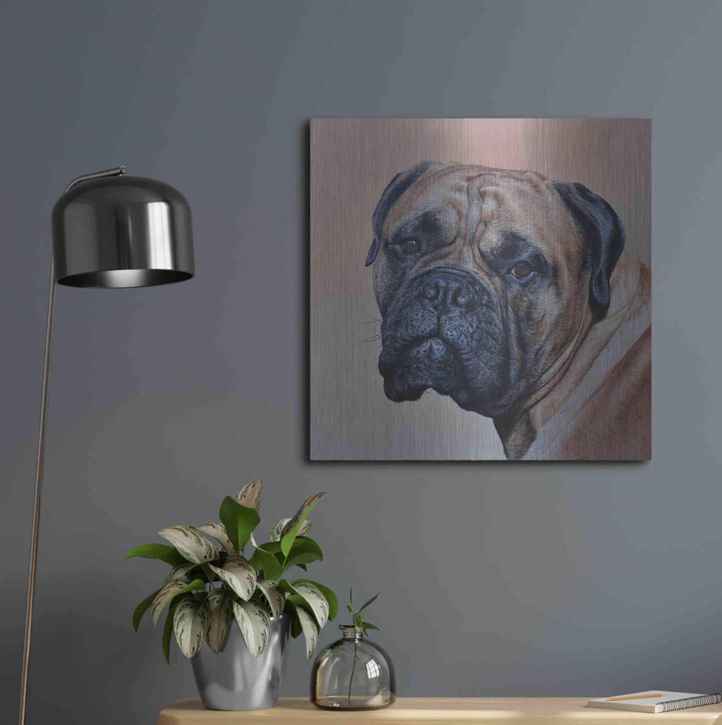 Luxe Metal Art 'Stanley' by Sam Dolman, Metal Wall Art,24x24