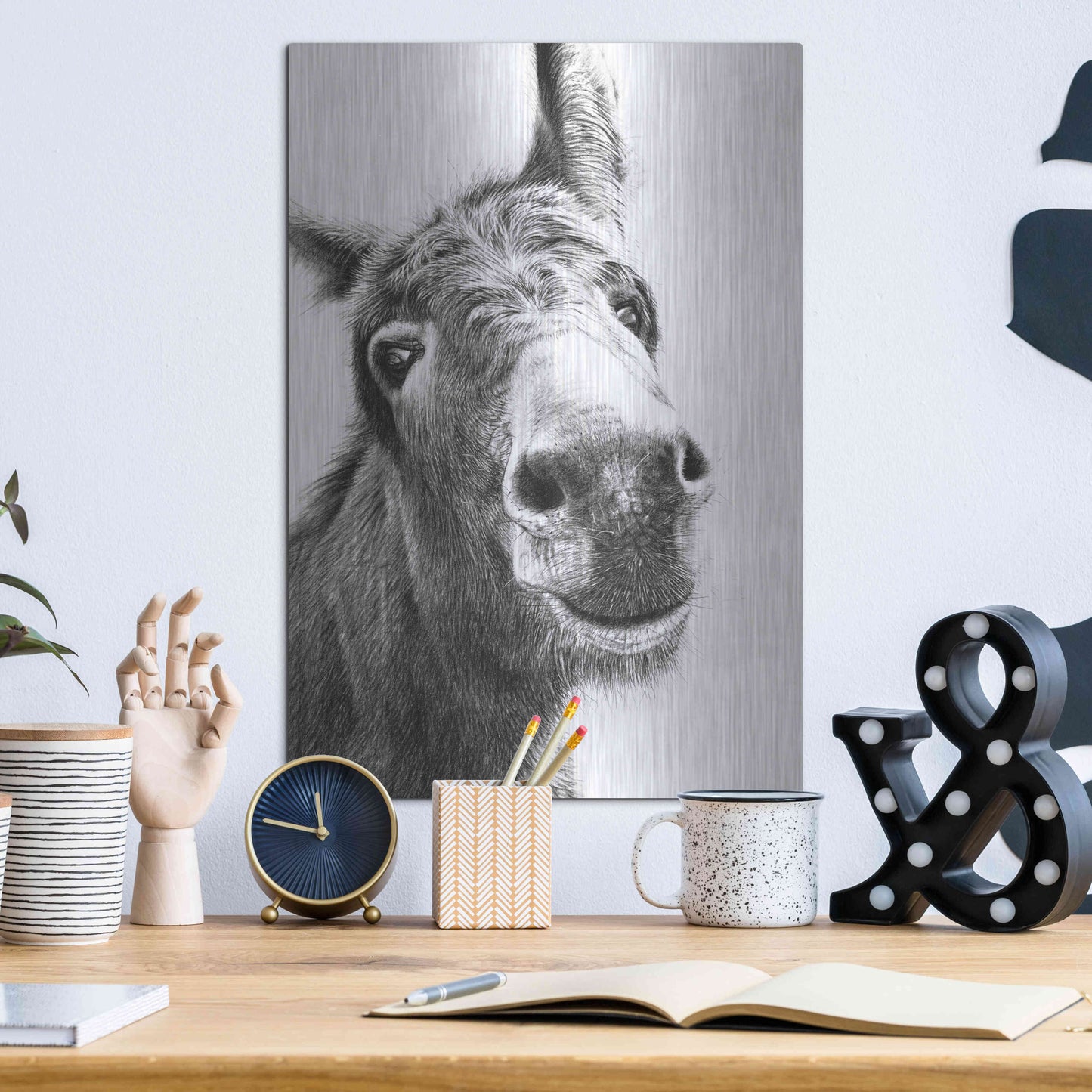 Luxe Metal Art 'Chesnut' by Sam Dolman, Metal Wall Art,12x16