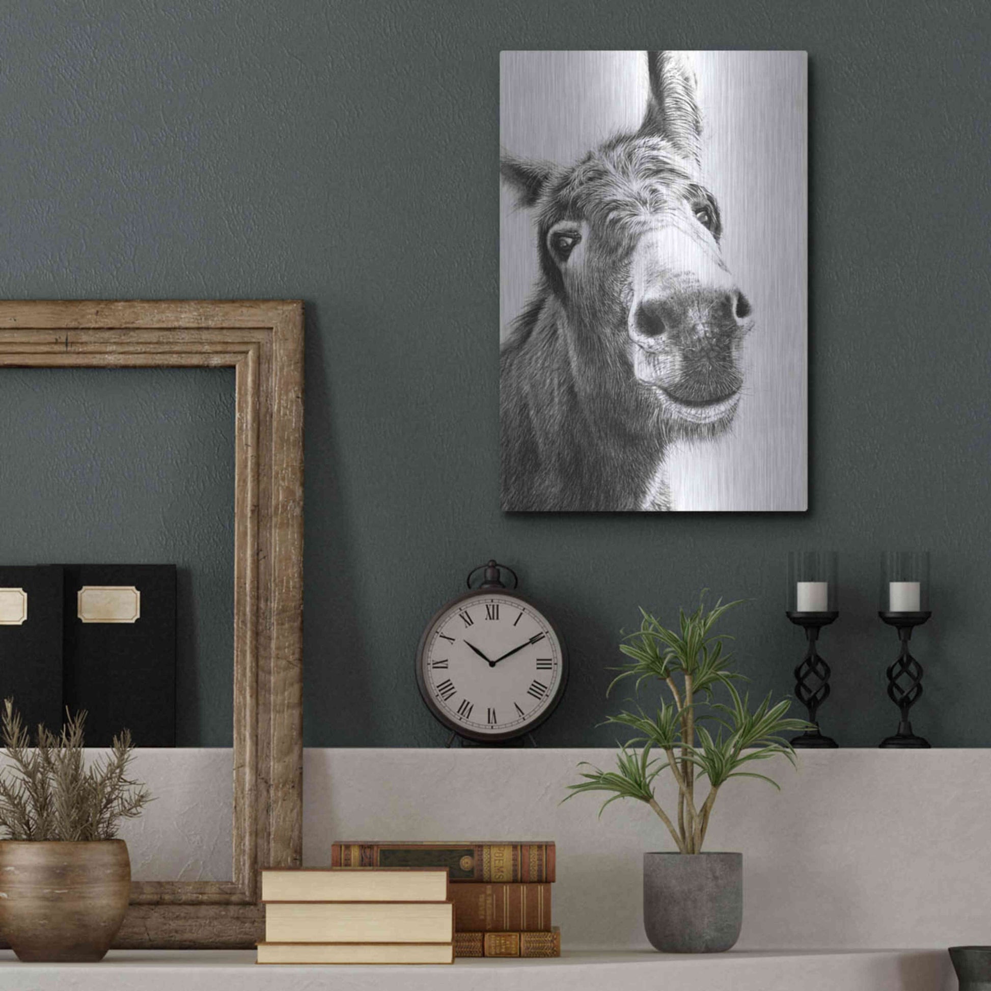 Luxe Metal Art 'Chesnut' by Sam Dolman, Metal Wall Art,12x16