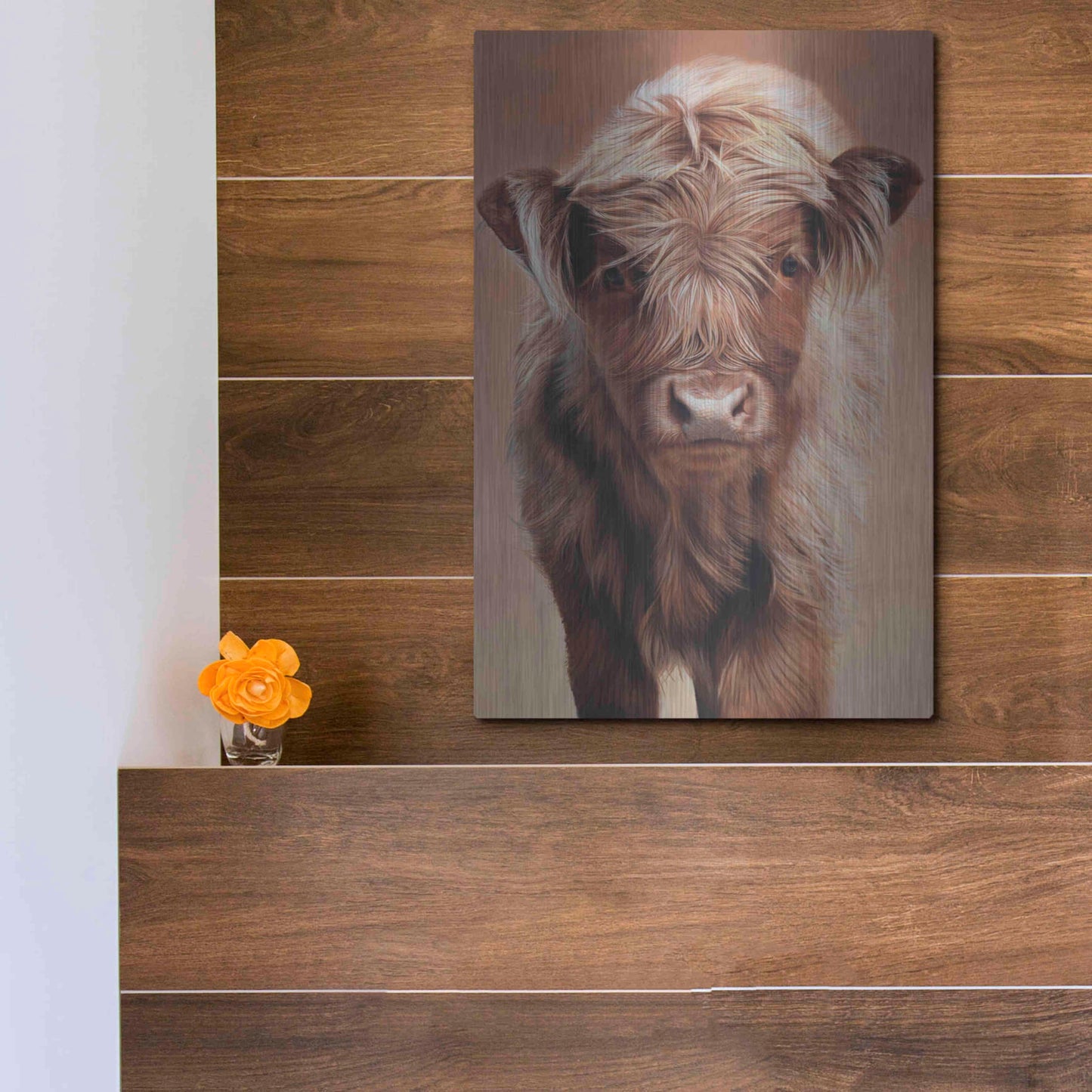 Luxe Metal Art 'Angus' by Sam Dolman, Metal Wall Art,12x16