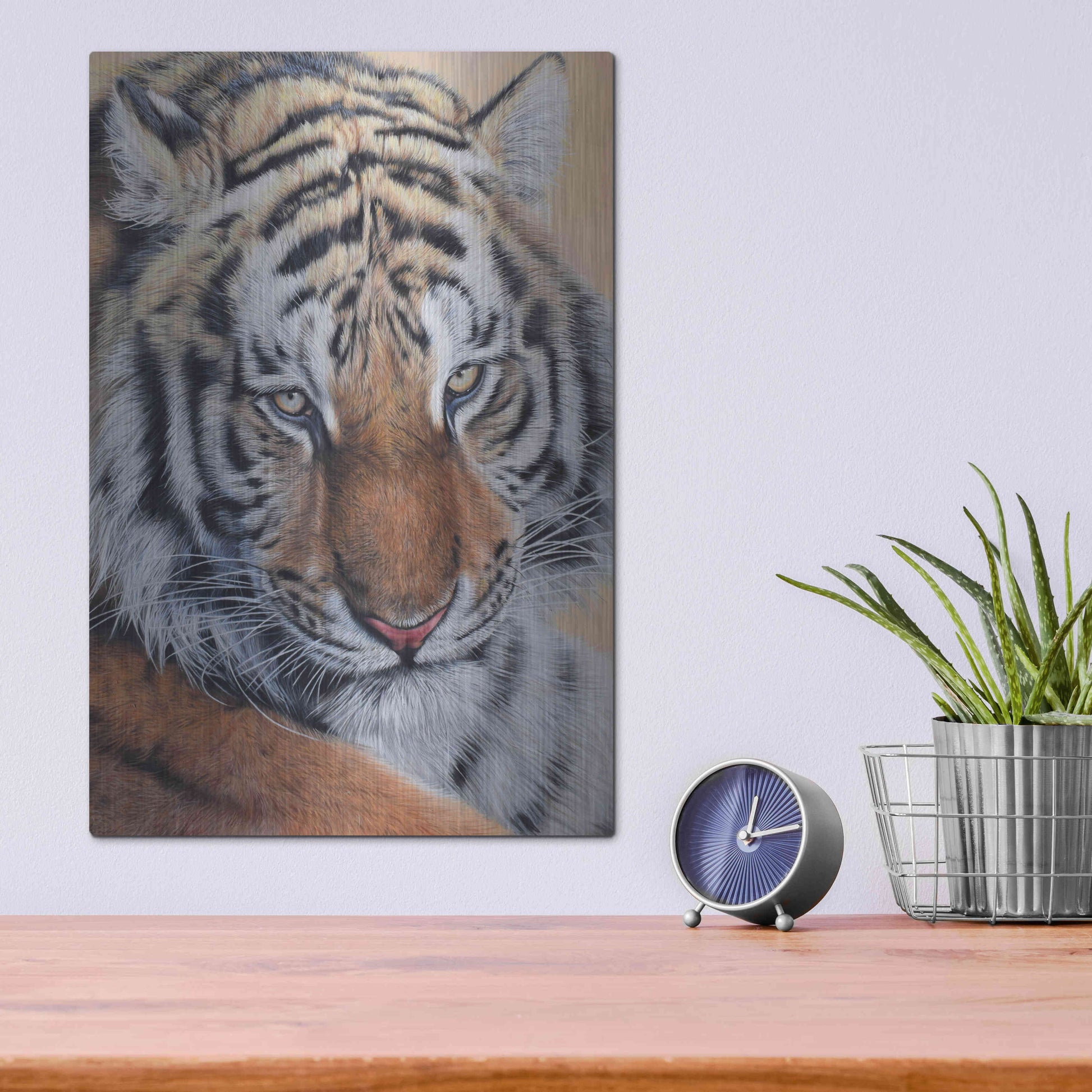 Luxe Metal Art 'Alexei' by Sam Dolman, Metal Wall Art,12x16