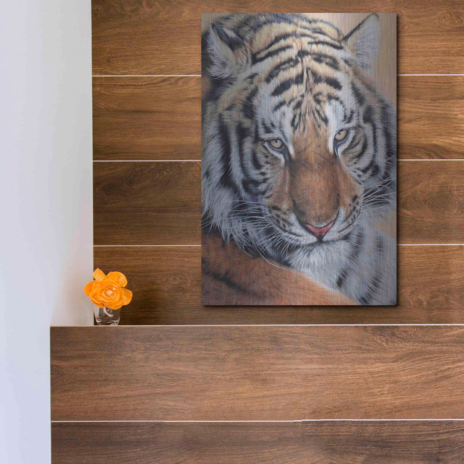 Luxe Metal Art 'Alexei' by Sam Dolman, Metal Wall Art,12x16