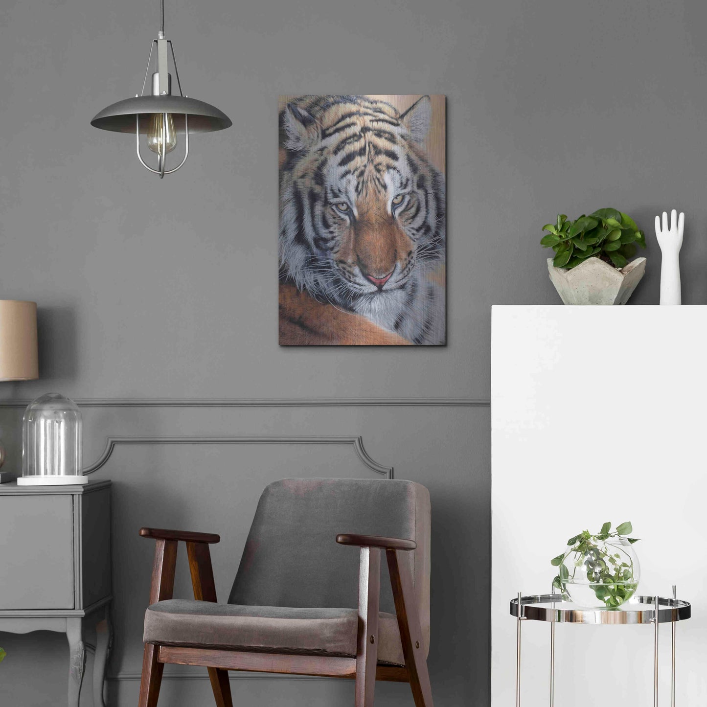 Luxe Metal Art 'Alexei' by Sam Dolman, Metal Wall Art,16x24