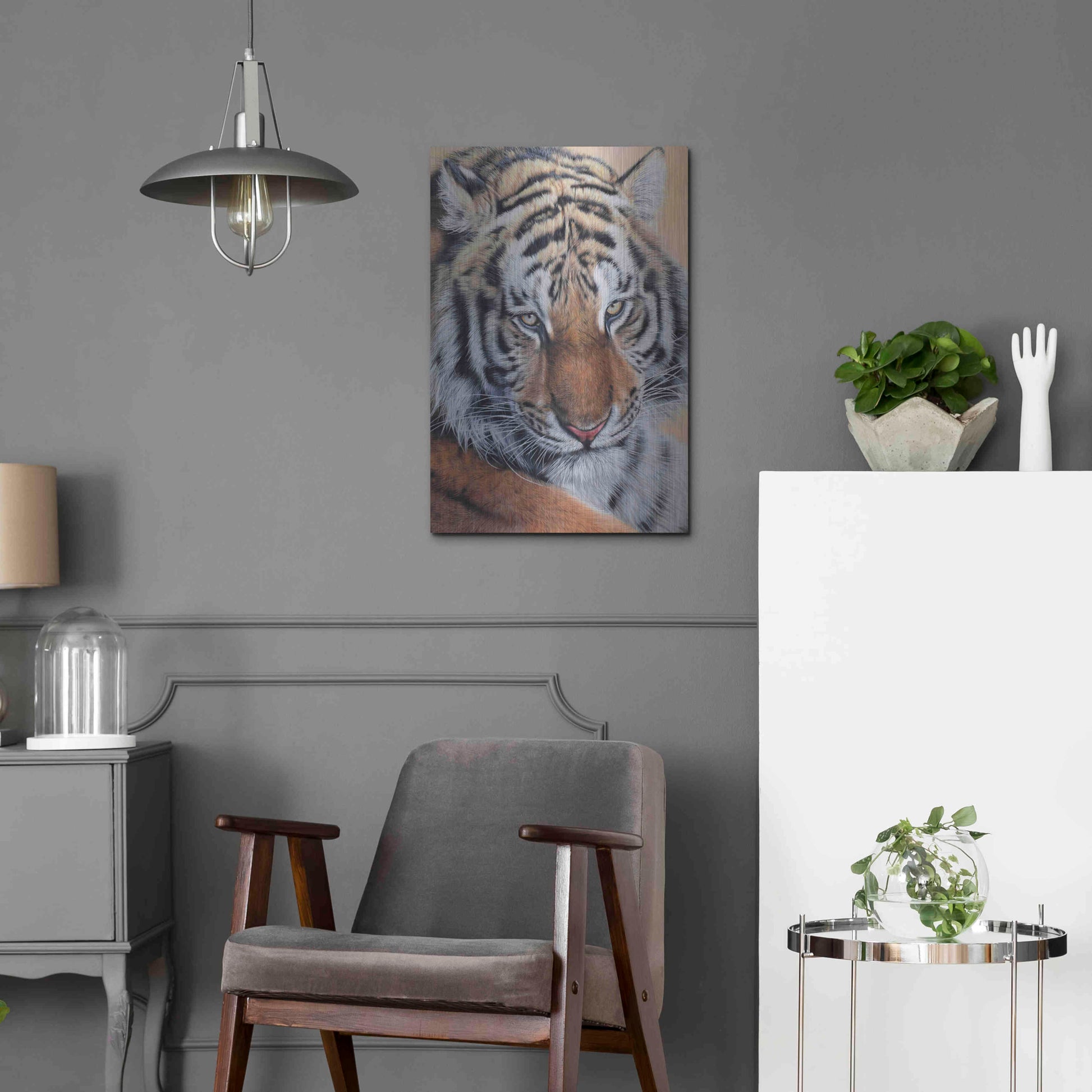 Luxe Metal Art 'Alexei' by Sam Dolman, Metal Wall Art,16x24