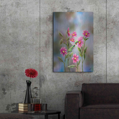 Luxe Metal Art 'Hummingbird with Dhalia' by Sarah Davis, Metal Wall Art,24x36