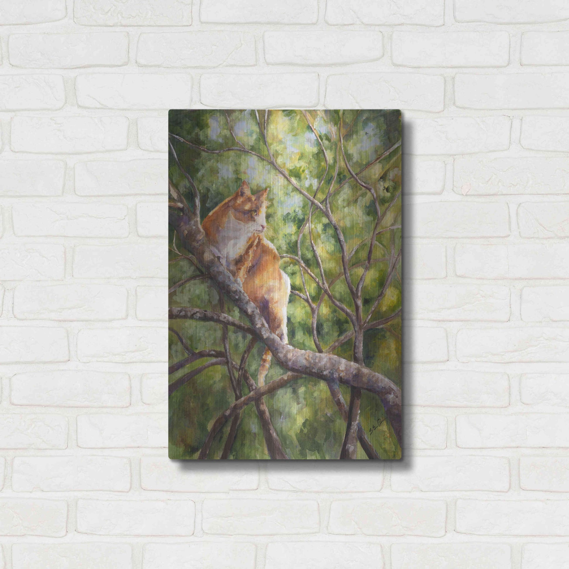 Luxe Metal Art 'Tiger' by Sarah Davis, Metal Wall Art,16x24