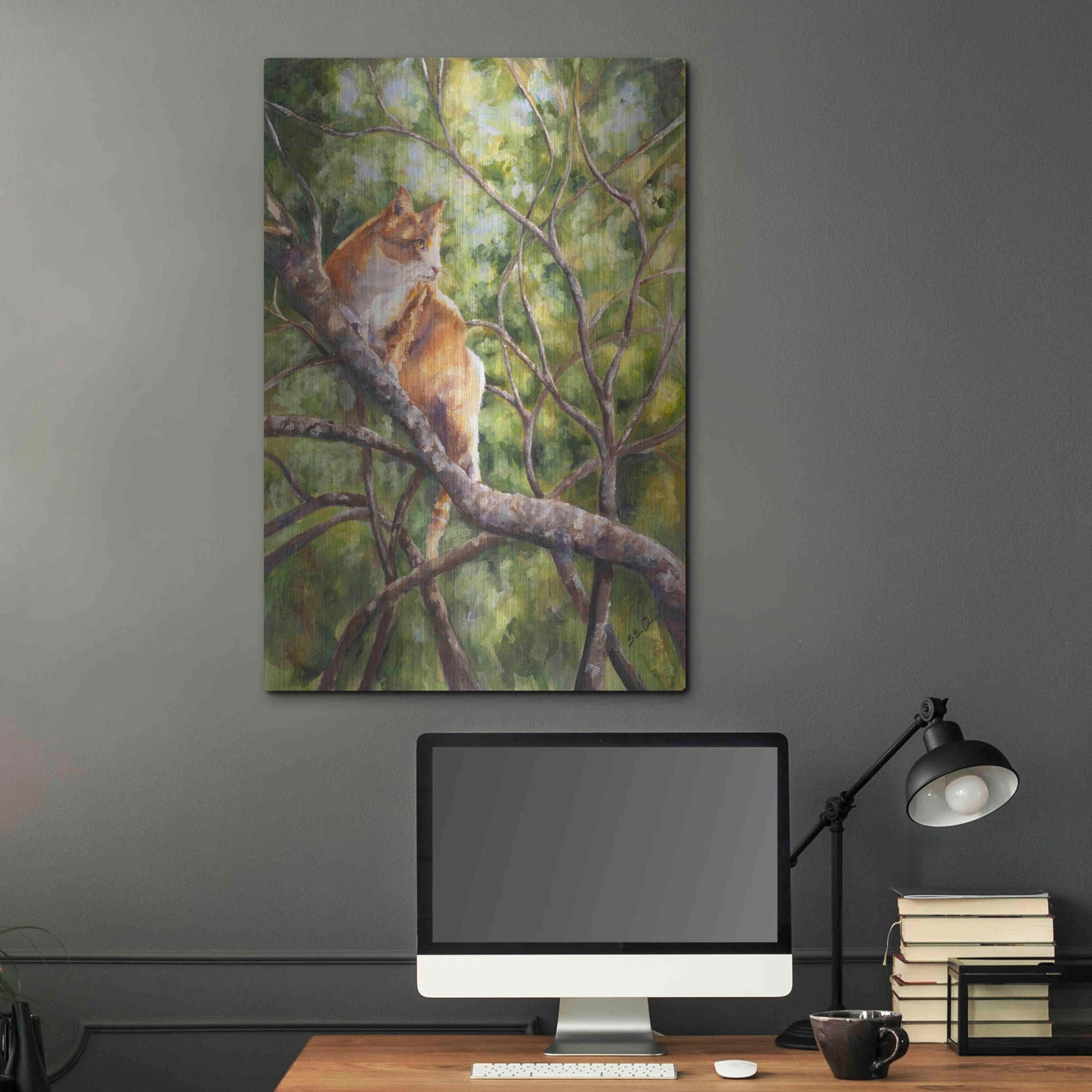 Luxe Metal Art 'Tiger' by Sarah Davis, Metal Wall Art,24x36