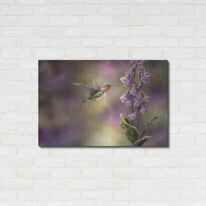 Luxe Metal Art 'Spring Hummingbird' by Sarah Davis, Metal Wall Art,36x24