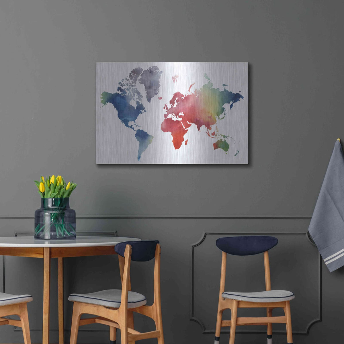 'Rainbow World' by Grace Popp – Metal Wall Art, 36x24 room view