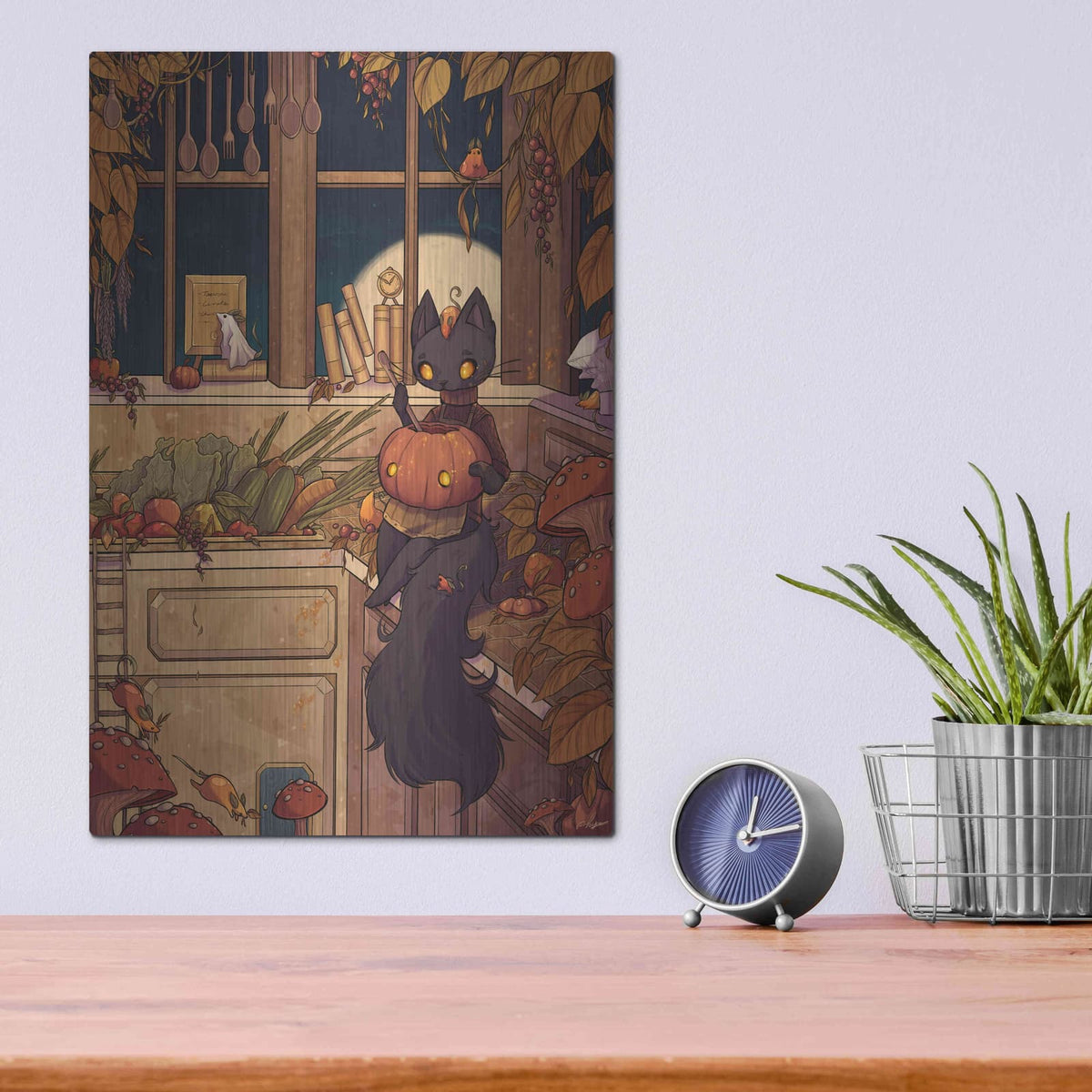 'Soup Cat' by Avery Multer – Metal Wall Art, 12x16 room view