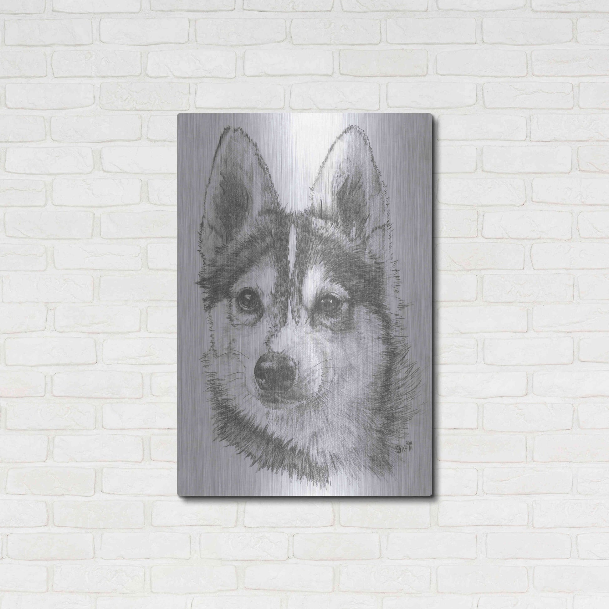 Luxe Metal Art 'Alaskan Klee Kai' by Barbara Keith, Metal Wall Art,24x36