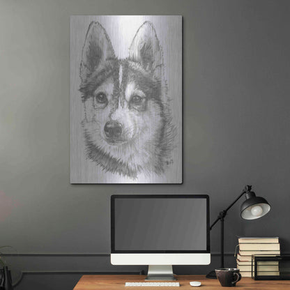 Luxe Metal Art 'Alaskan Klee Kai' by Barbara Keith, Metal Wall Art,24x36