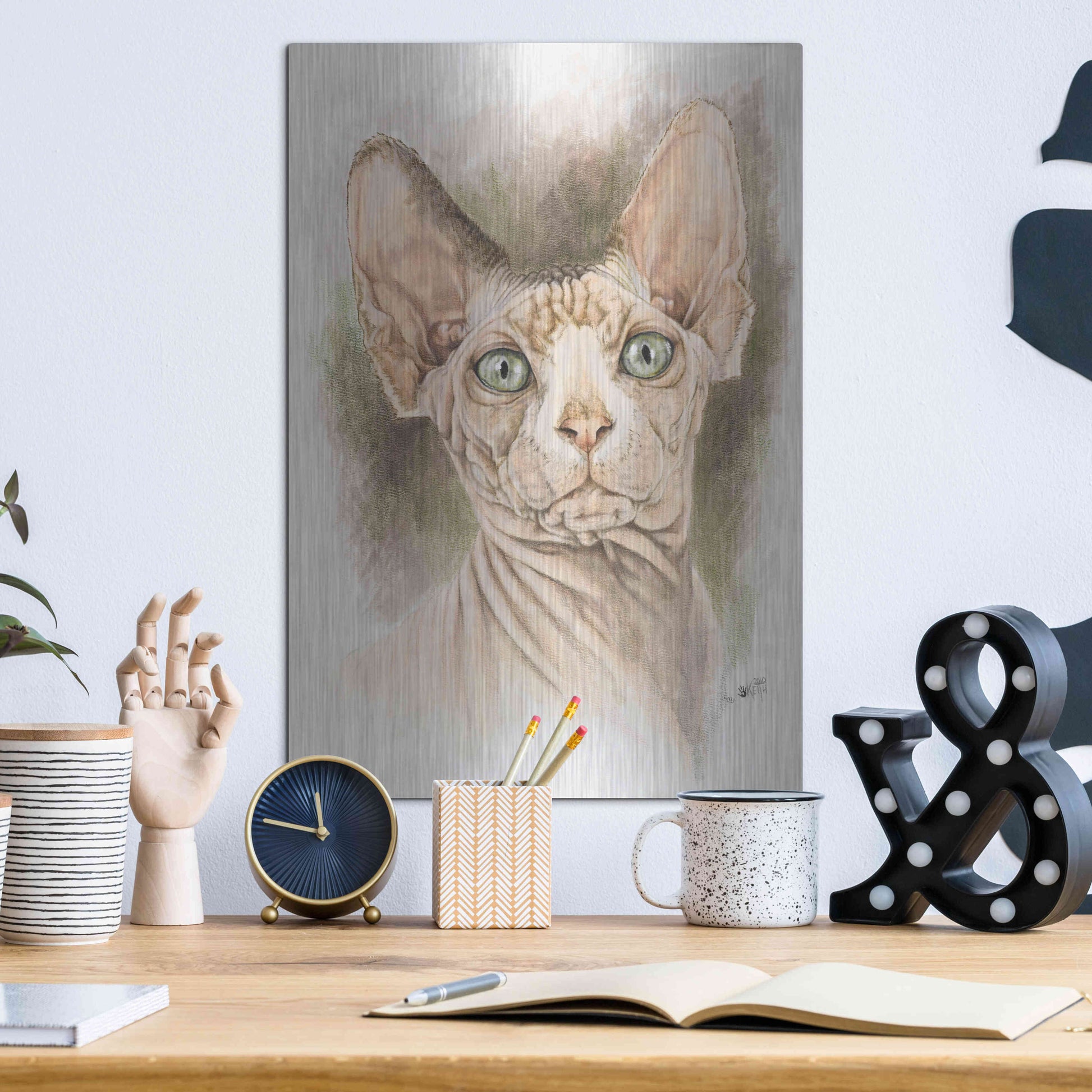 Luxe Metal Art 'Sphinx' by Barbara Keith, Metal Wall Art,12x16