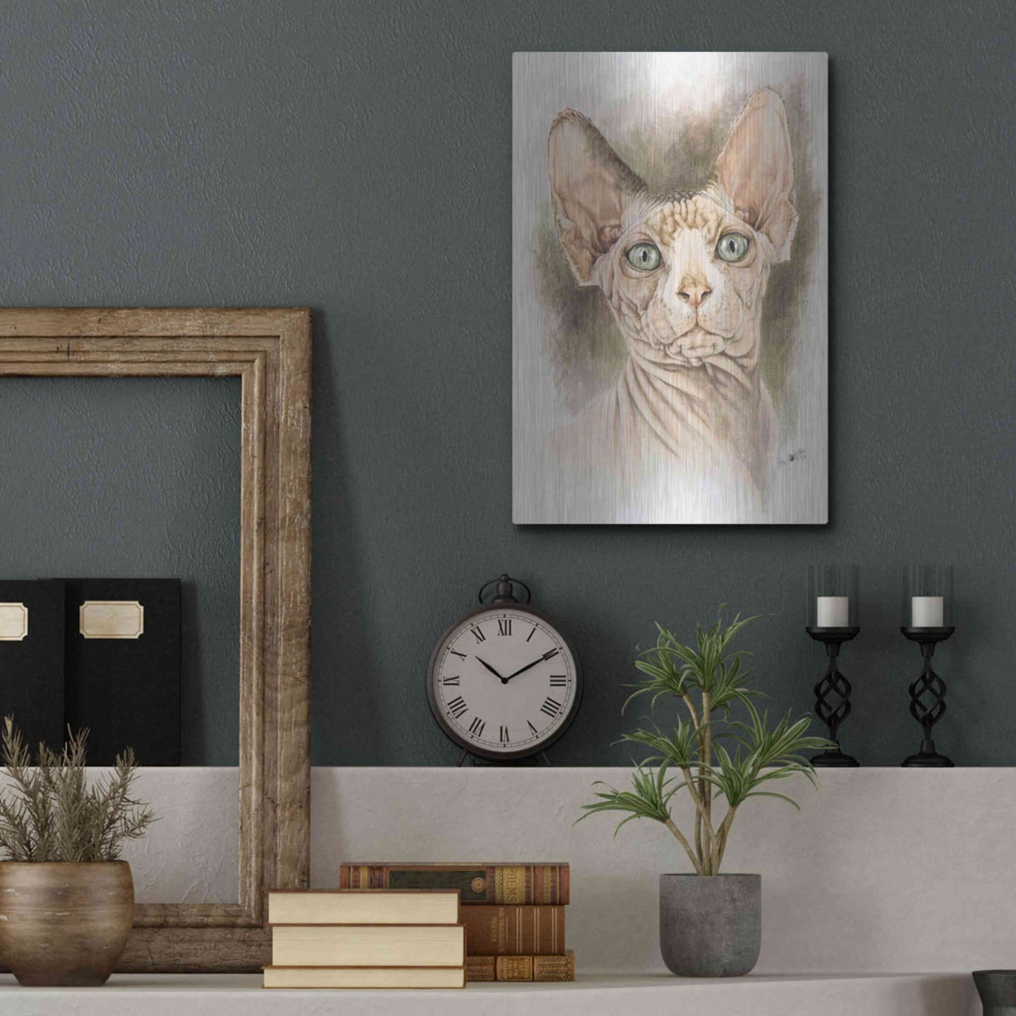 Luxe Metal Art 'Sphinx' by Barbara Keith, Metal Wall Art,12x16