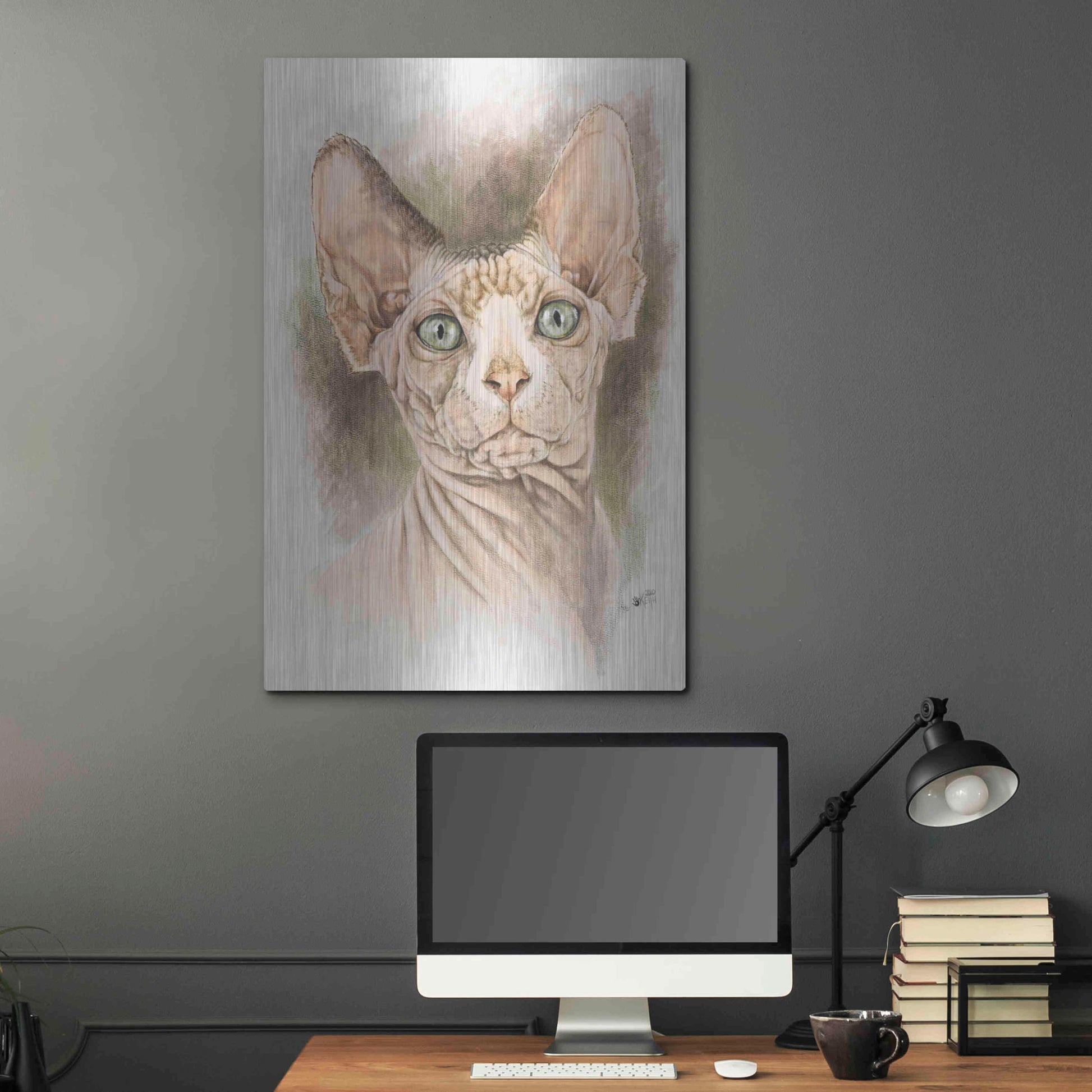 Luxe Metal Art 'Sphinx' by Barbara Keith, Metal Wall Art,24x36