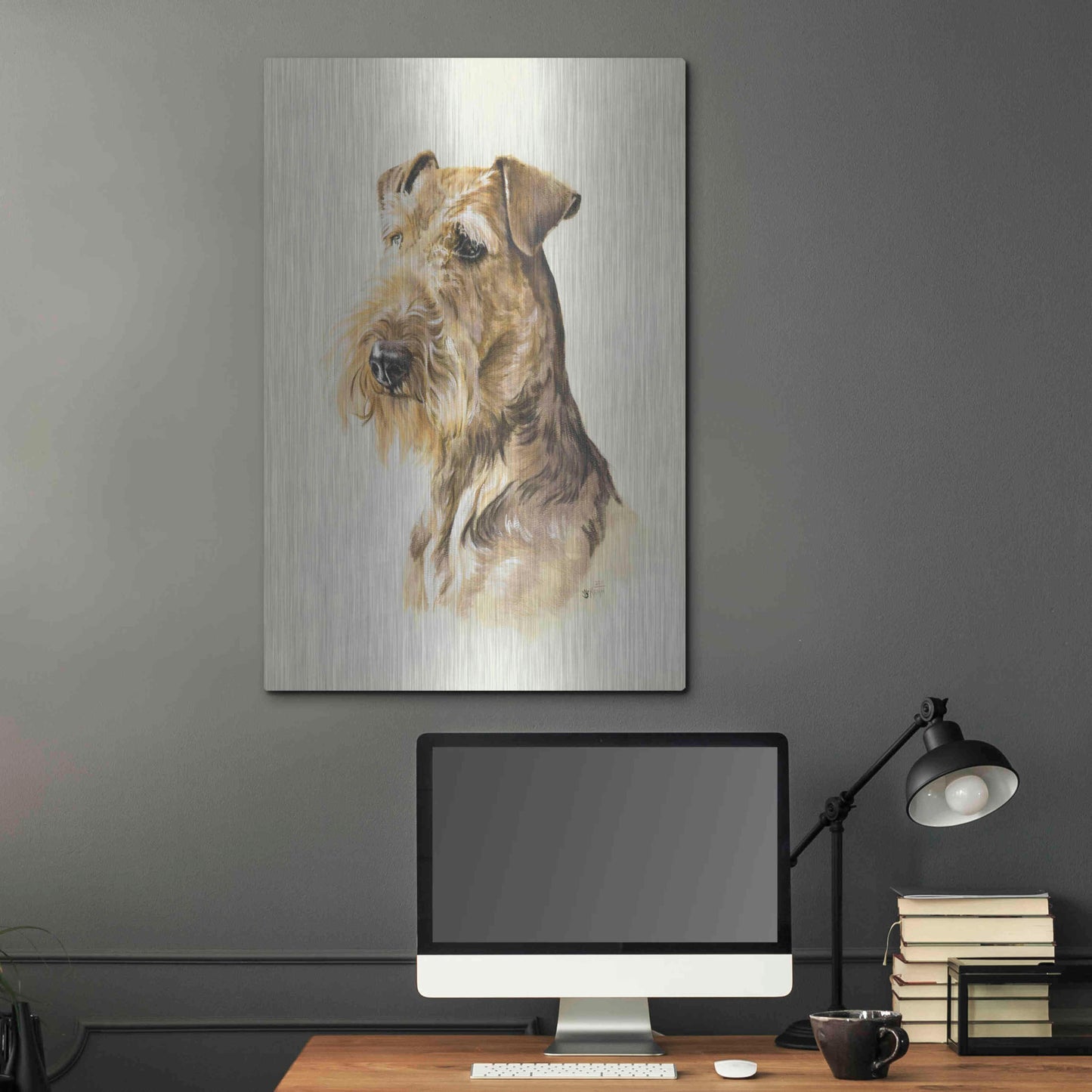 Luxe Metal Art 'Airedale' by Barbara Keith, Metal Wall Art,24x36