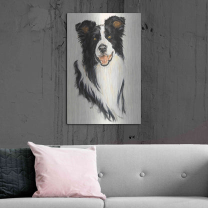 Luxe Metal Art 'Border Collie' by Barbara Keith, Metal Wall Art,24x36
