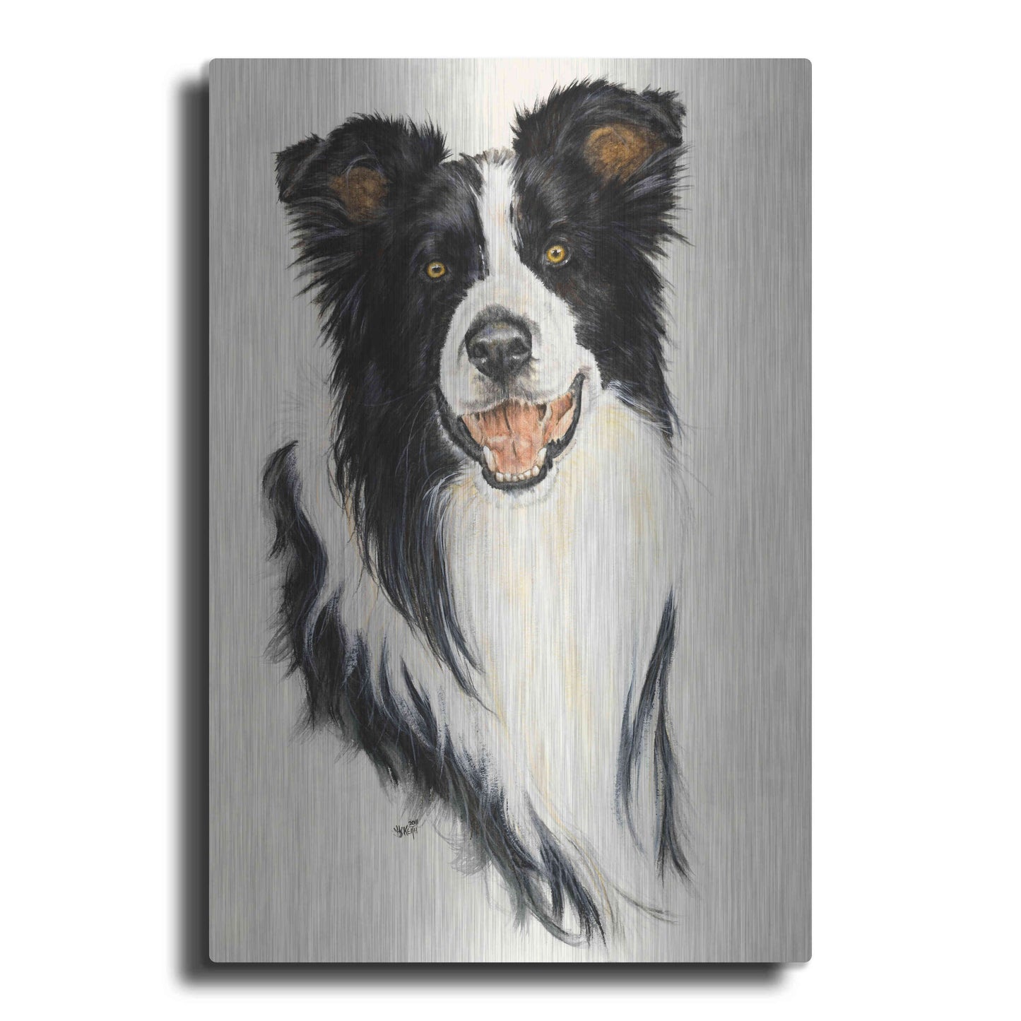 Luxe Metal Art 'Border Collie' by Barbara Keith, Metal Wall Art