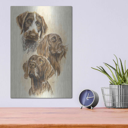 Luxe Metal Art 'German Pointers' by Barbara Keith, Metal Wall Art,12x16