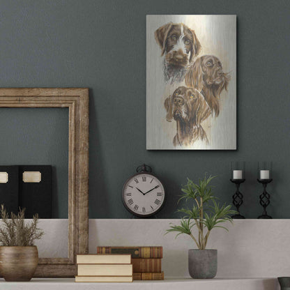 Luxe Metal Art 'German Pointers' by Barbara Keith, Metal Wall Art,12x16