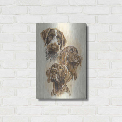 Luxe Metal Art 'German Pointers' by Barbara Keith, Metal Wall Art,16x24