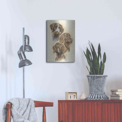 Luxe Metal Art 'German Pointers' by Barbara Keith, Metal Wall Art,16x24