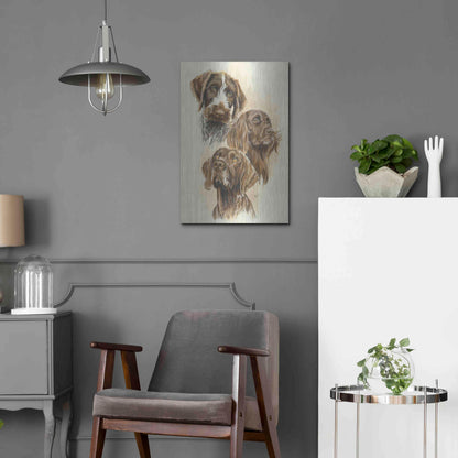 Luxe Metal Art 'German Pointers' by Barbara Keith, Metal Wall Art,16x24