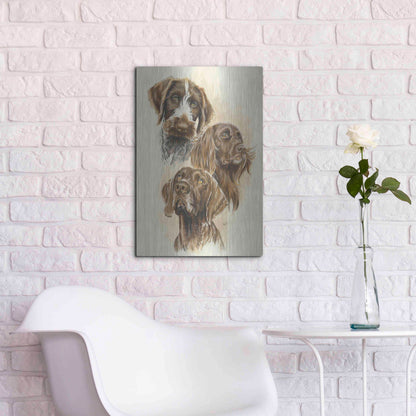 Luxe Metal Art 'German Pointers' by Barbara Keith, Metal Wall Art,16x24