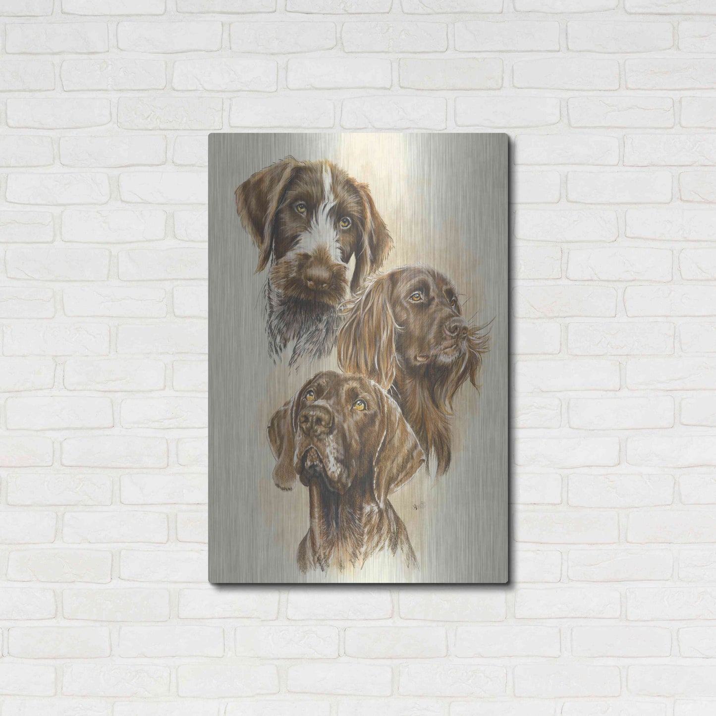 Luxe Metal Art 'German Pointers' by Barbara Keith, Metal Wall Art,24x36