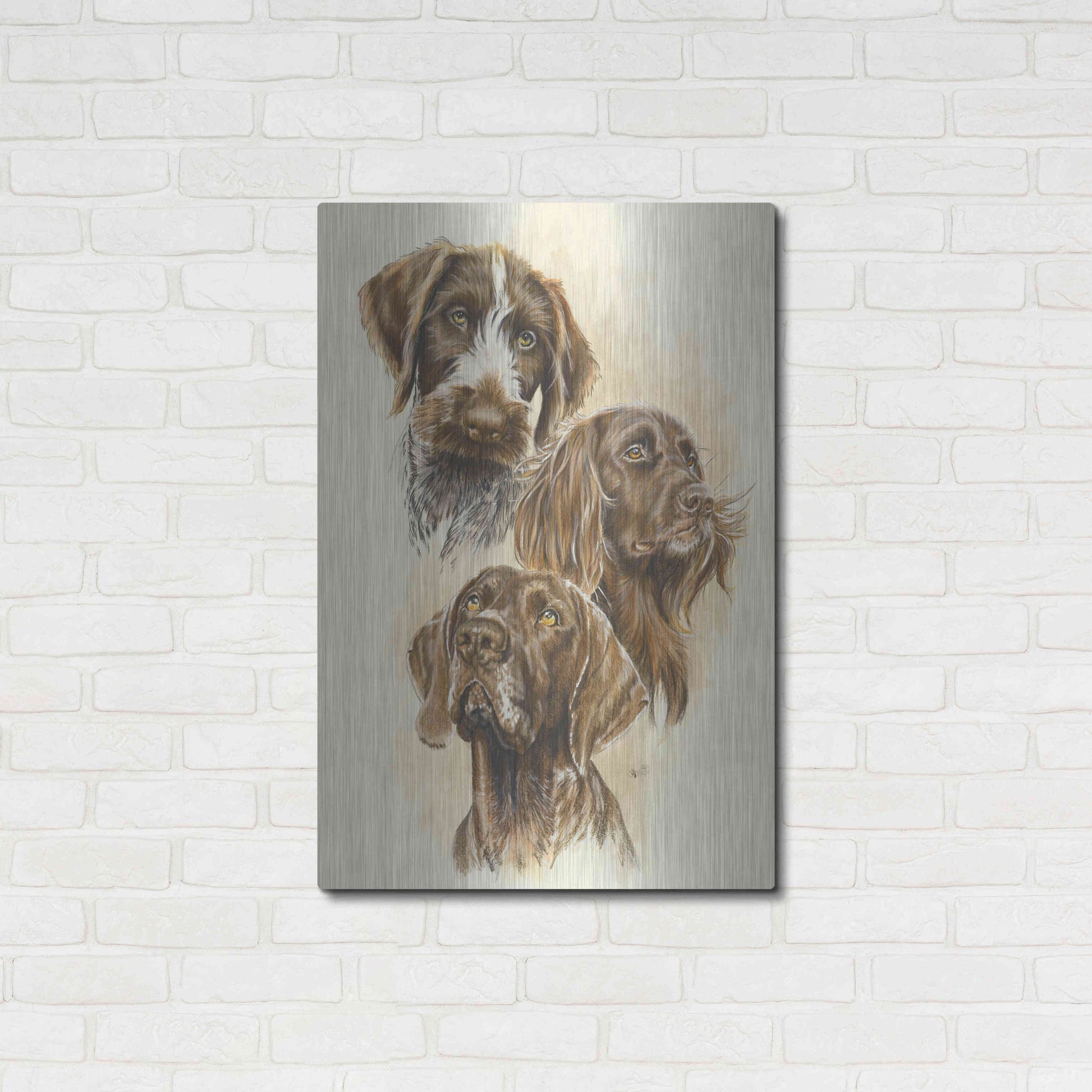 Luxe Metal Art 'German Pointers' by Barbara Keith, Metal Wall Art,24x36