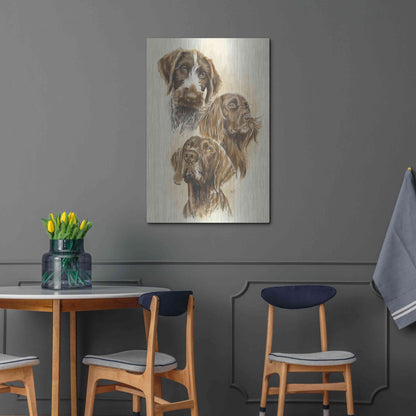 Luxe Metal Art 'German Pointers' by Barbara Keith, Metal Wall Art,24x36