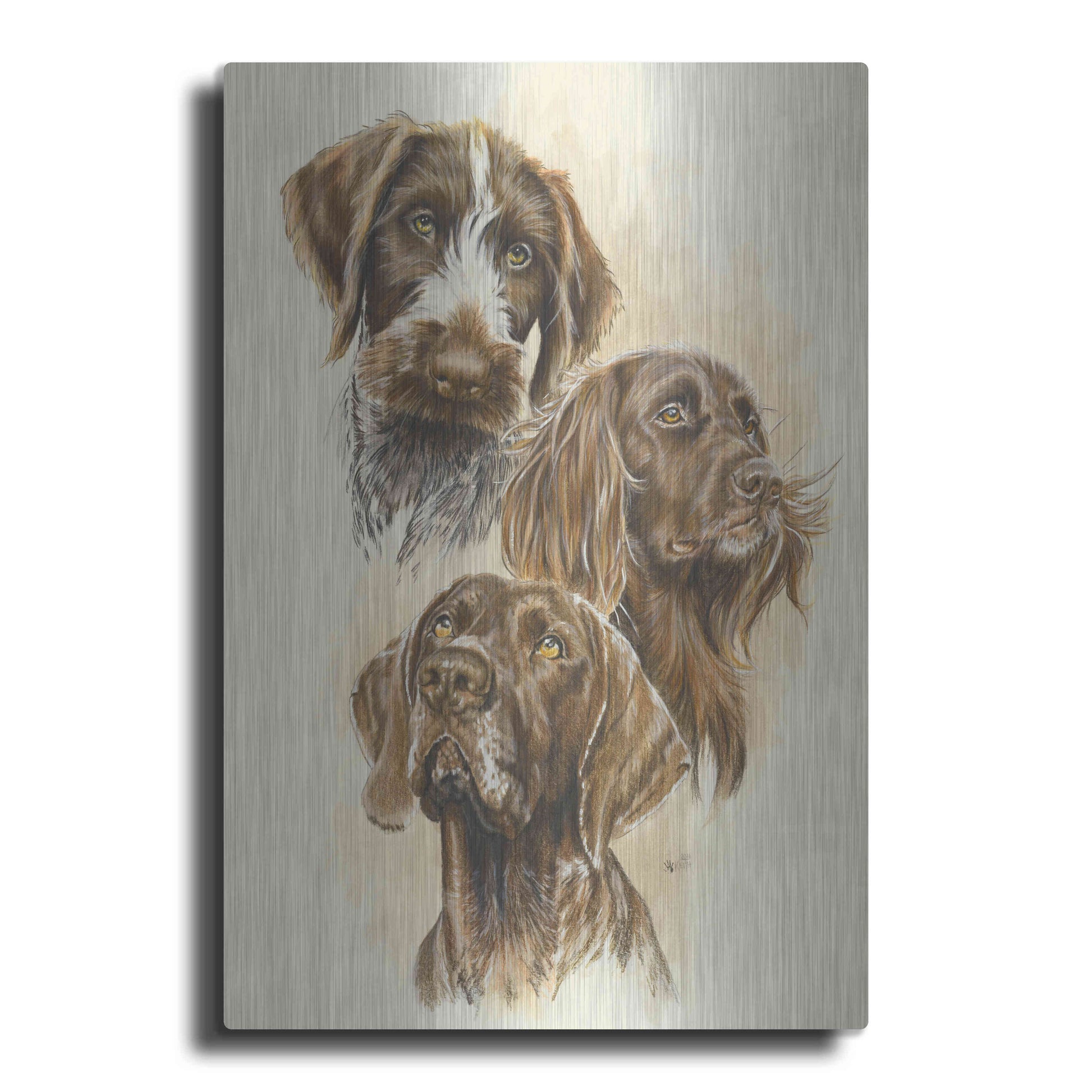 Luxe Metal Art 'German Pointers' by Barbara Keith, Metal Wall Art