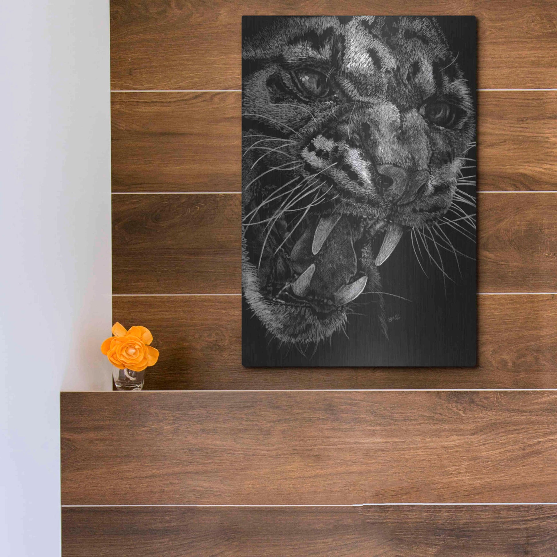 Luxe Metal Art 'Temper' by Barbara Keith, Metal Wall Art,12x16