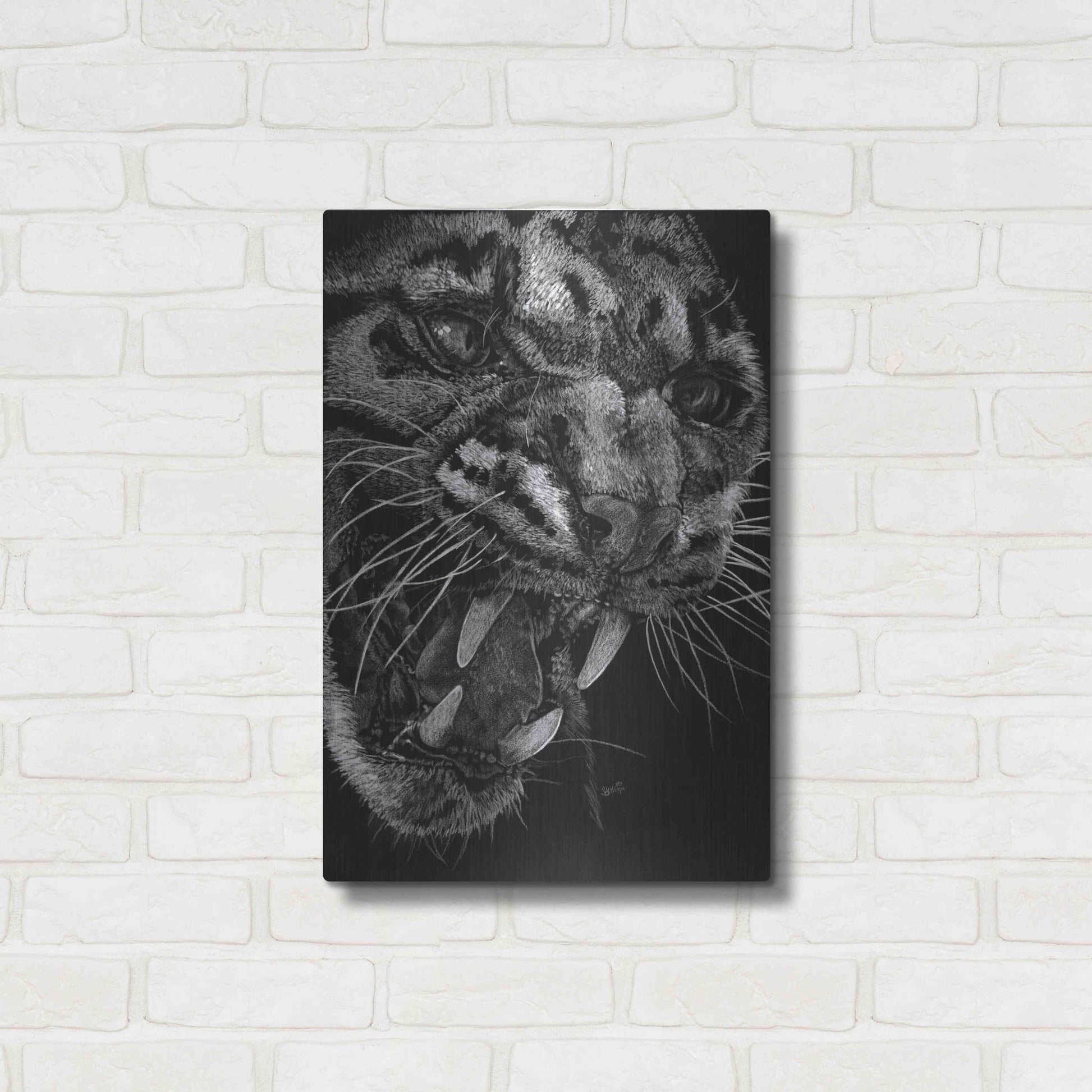 Luxe Metal Art 'Temper' by Barbara Keith, Metal Wall Art,16x24