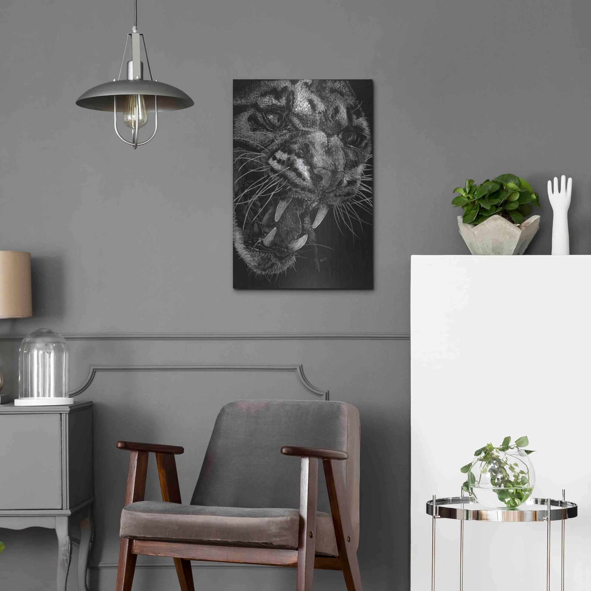 Luxe Metal Art 'Temper' by Barbara Keith, Metal Wall Art,16x24