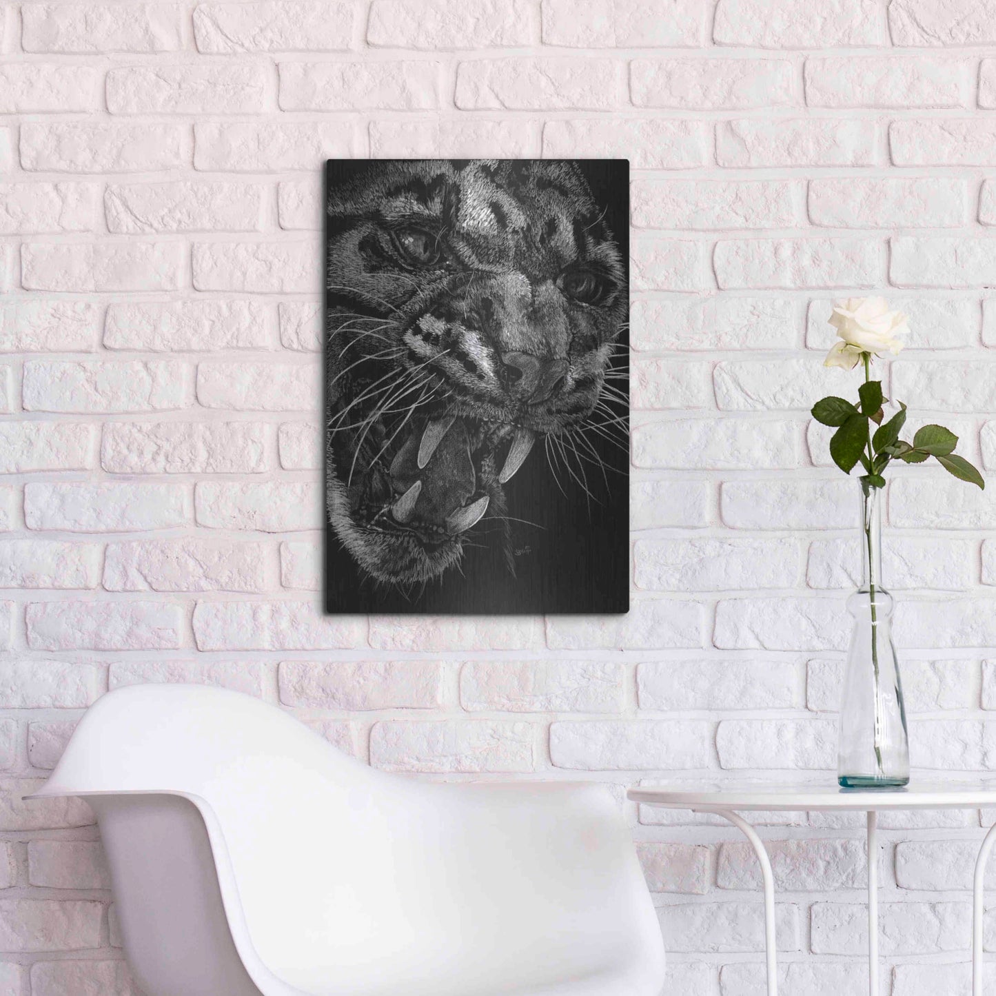 Luxe Metal Art 'Temper' by Barbara Keith, Metal Wall Art,16x24