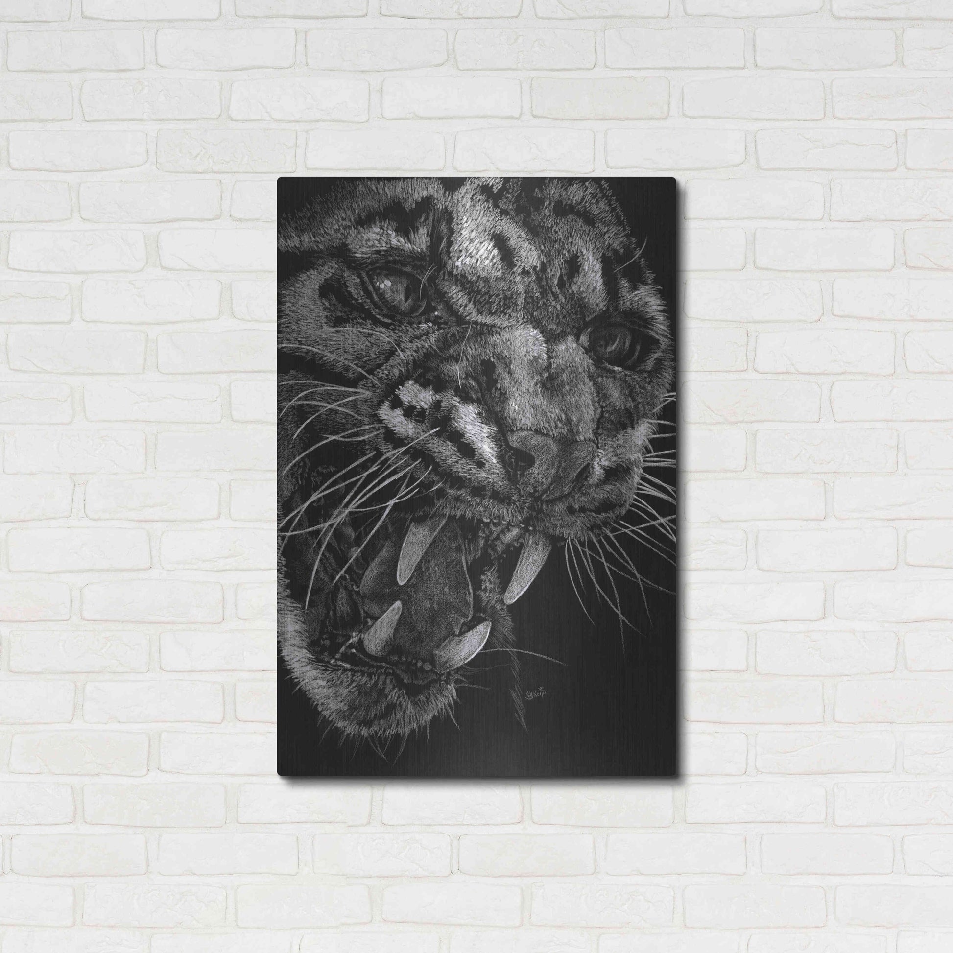 Luxe Metal Art 'Temper' by Barbara Keith, Metal Wall Art,24x36