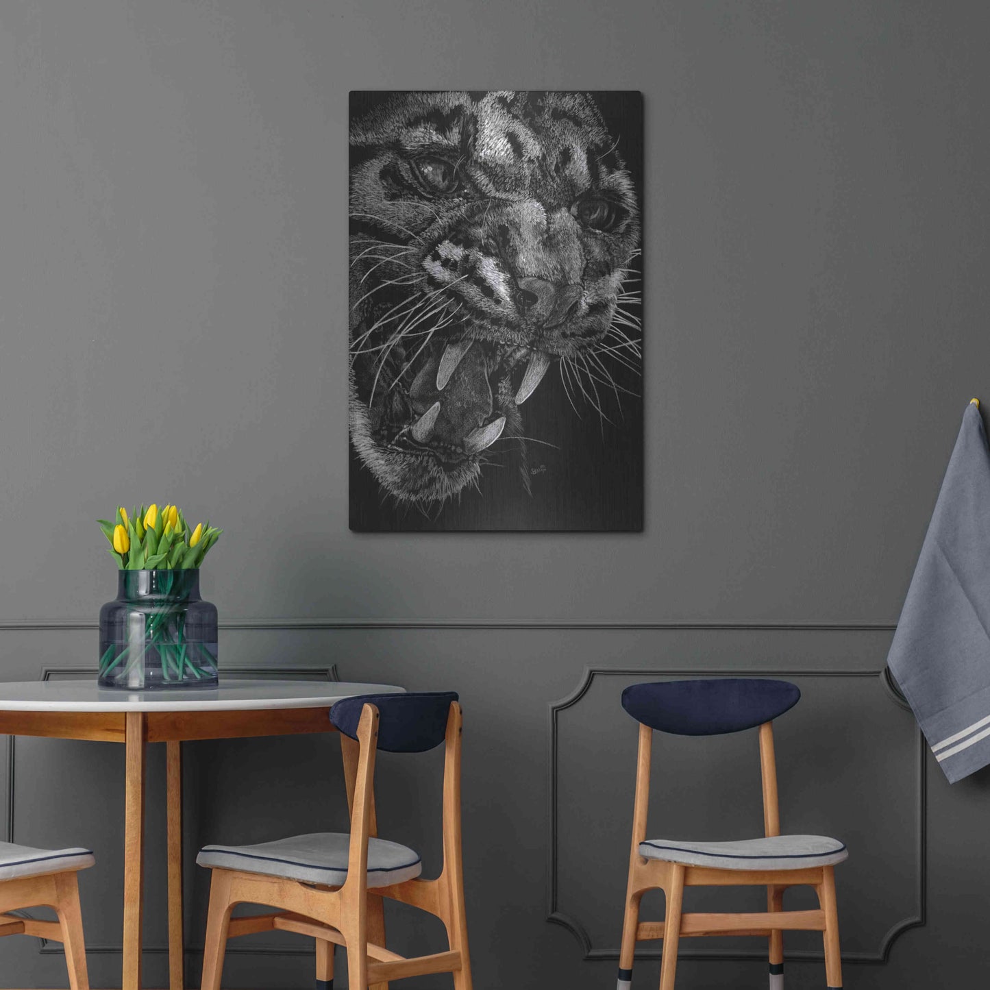 Luxe Metal Art 'Temper' by Barbara Keith, Metal Wall Art,24x36