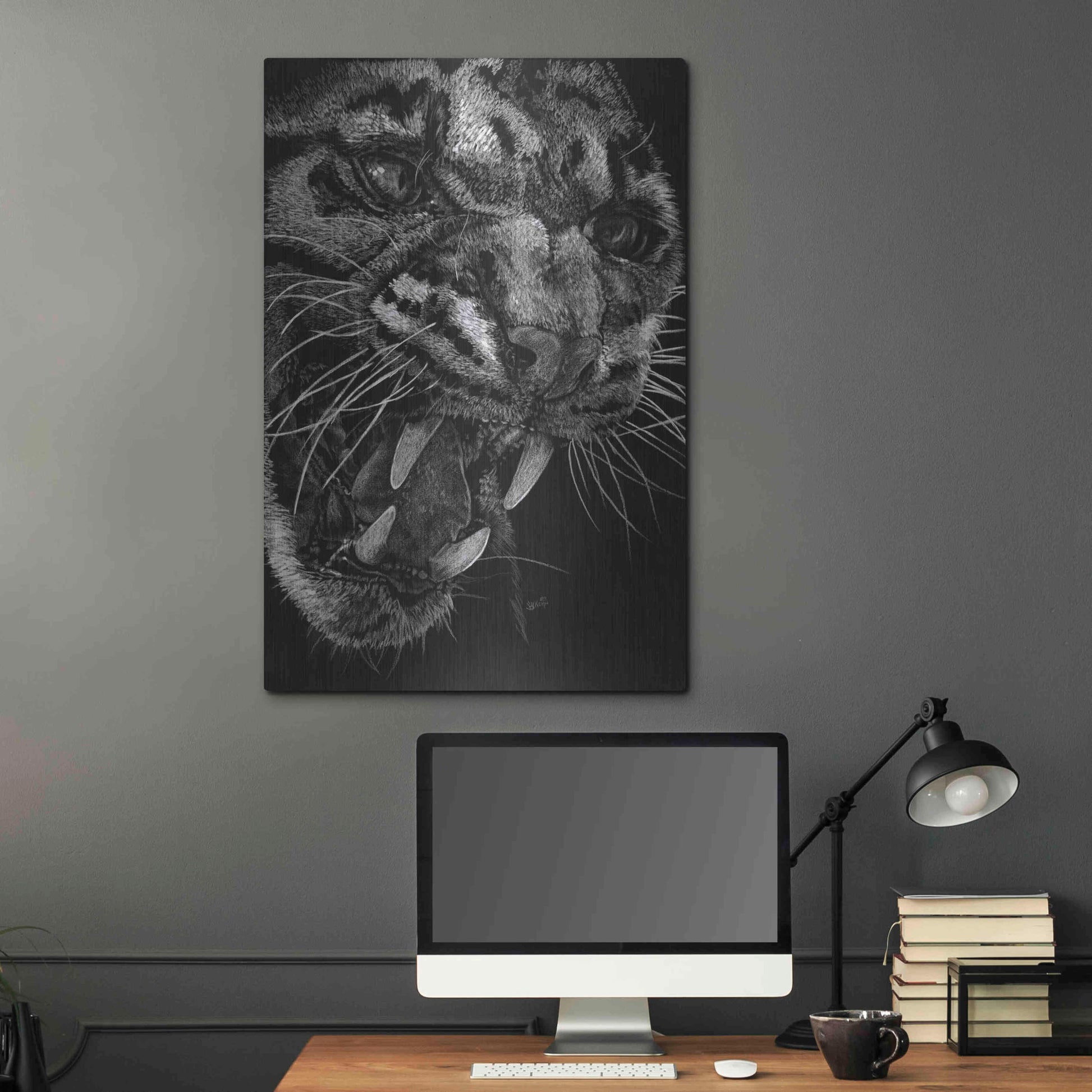 Luxe Metal Art 'Temper' by Barbara Keith, Metal Wall Art,24x36