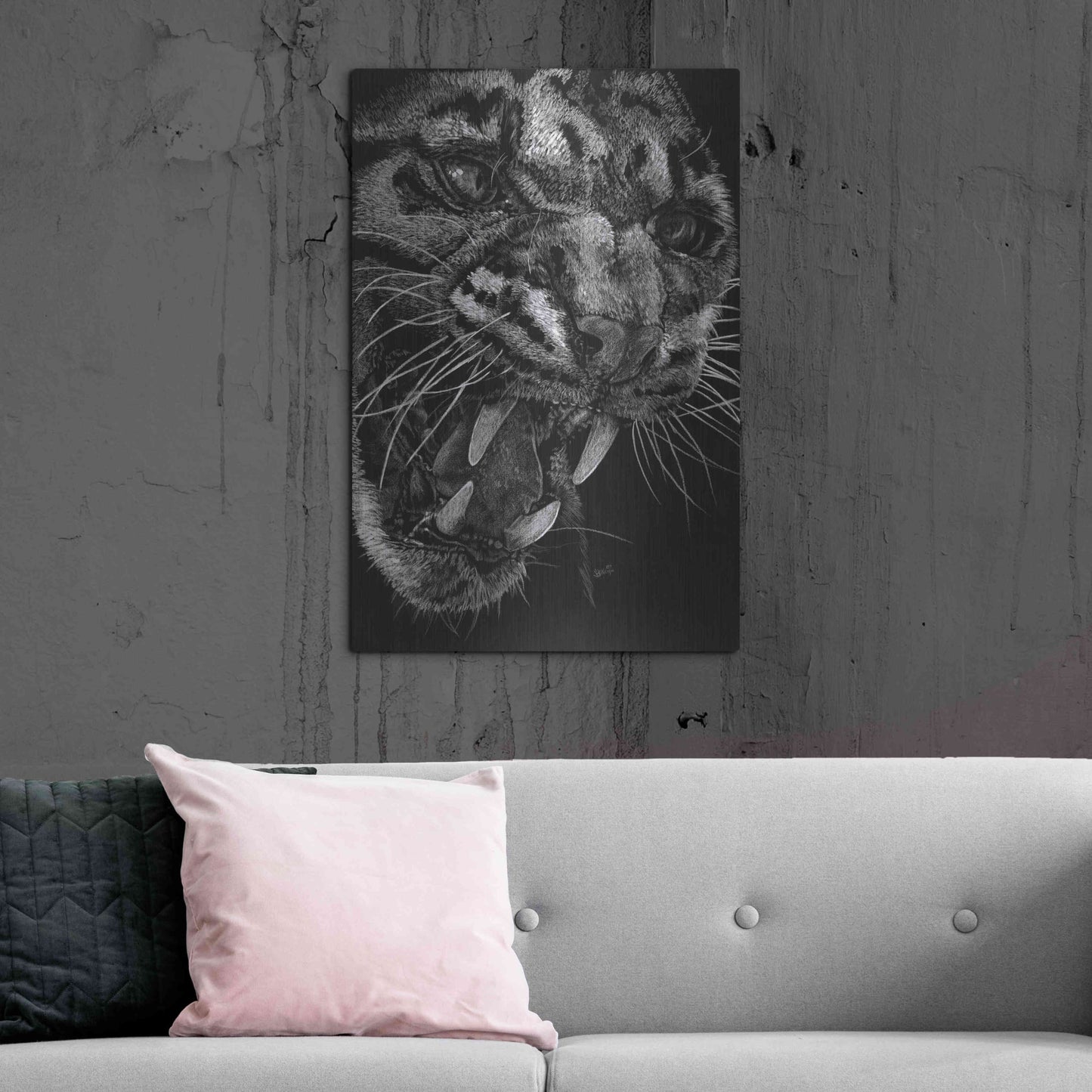 Luxe Metal Art 'Temper' by Barbara Keith, Metal Wall Art,24x36