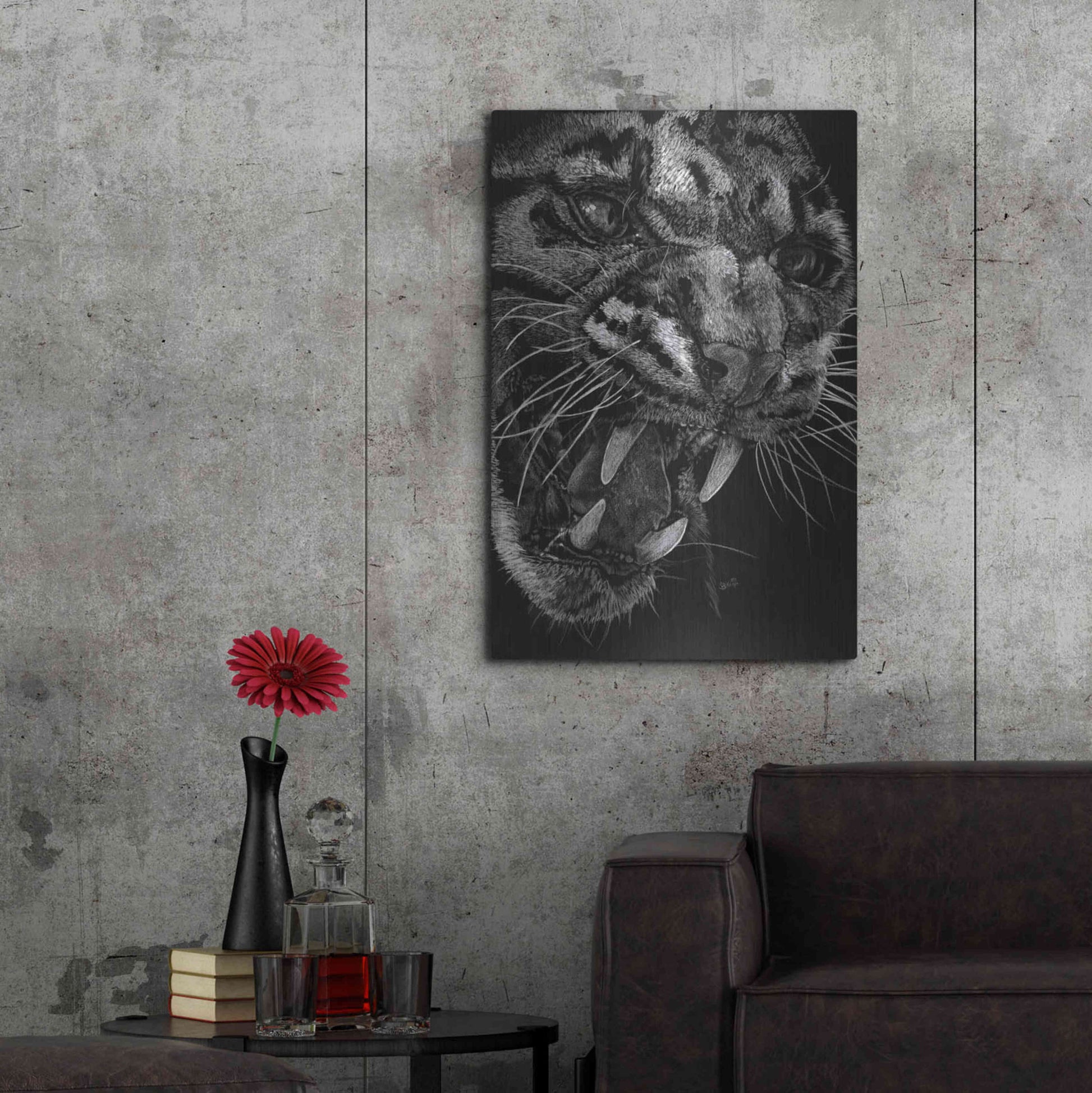 Luxe Metal Art 'Temper' by Barbara Keith, Metal Wall Art,24x36
